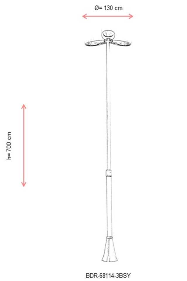 Bahçe Direkleri LED 250W 130cm Çelik Boru Beyaz Dorbien-BDR-68114-3BSY