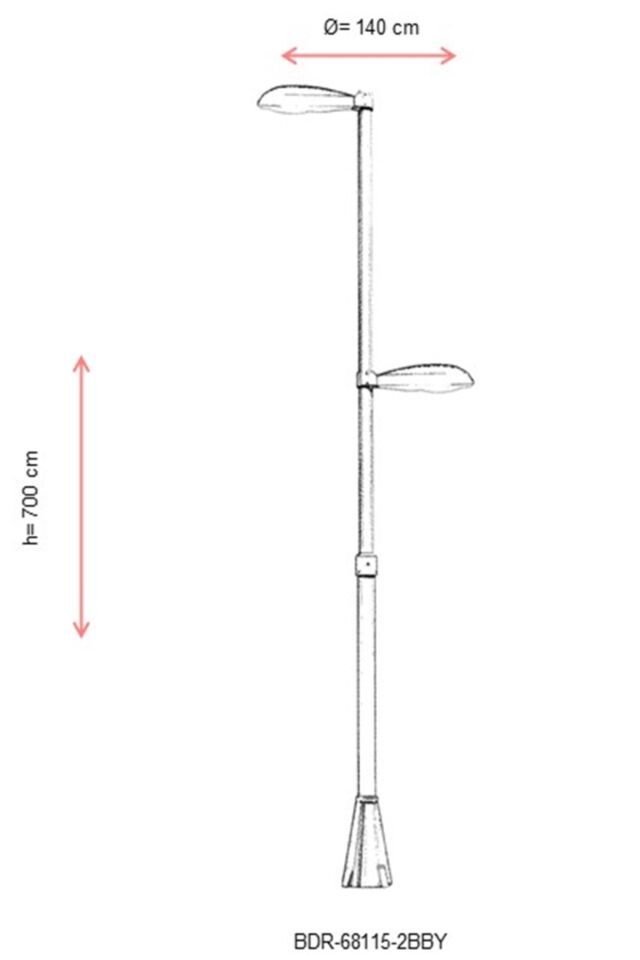 Bahçe Direkleri LED 520W 140cm Çelik Boru Beyaz Dorbien-BDR-68115-2BBY