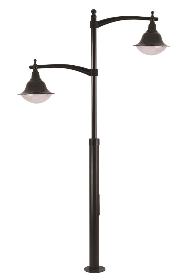 Bahçe Direkleri E27 24W 160cm Çelik Boru Siyah Dorbien-BDR-68124-2BSY-M2-OP