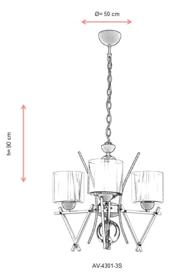 Battle Modern Avize E27 36W 50cm Metal Sarı Avonni-AV-4301-3S