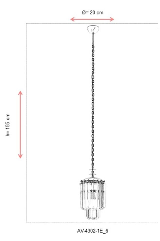 Elsa Klasik Avize E27 12W 20cm Metal Eskitme Avonni-AV-4302-1E