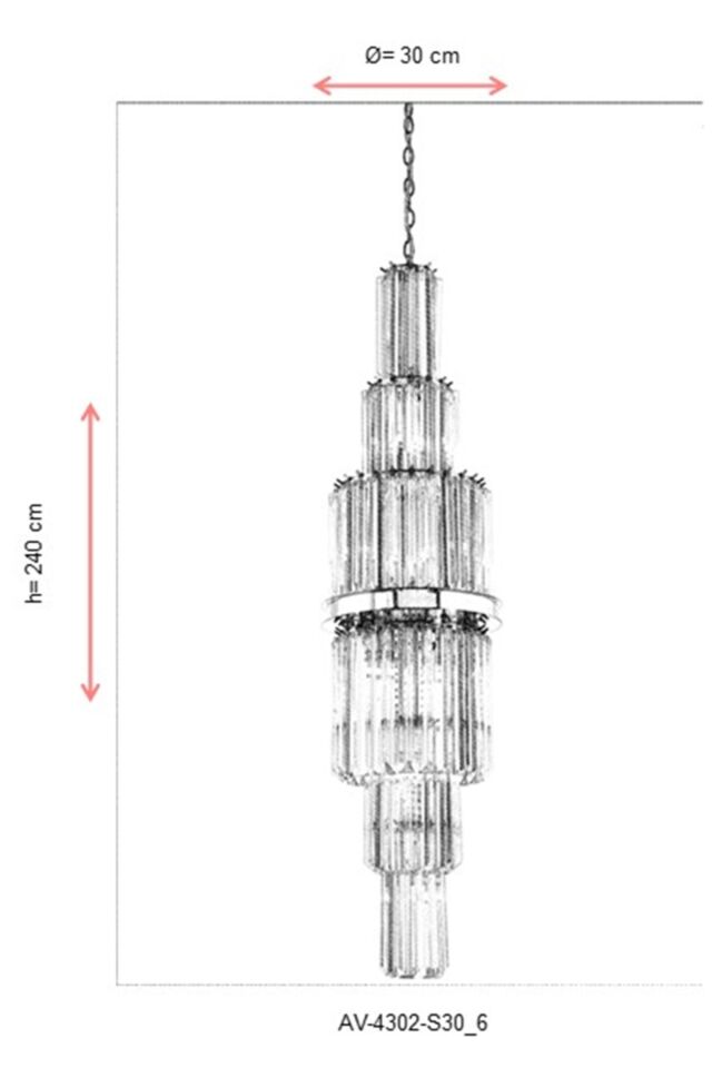 Elsa Klasik Avize E14 42W 30cm Metal Sarı Avonni-AV-4302-S30