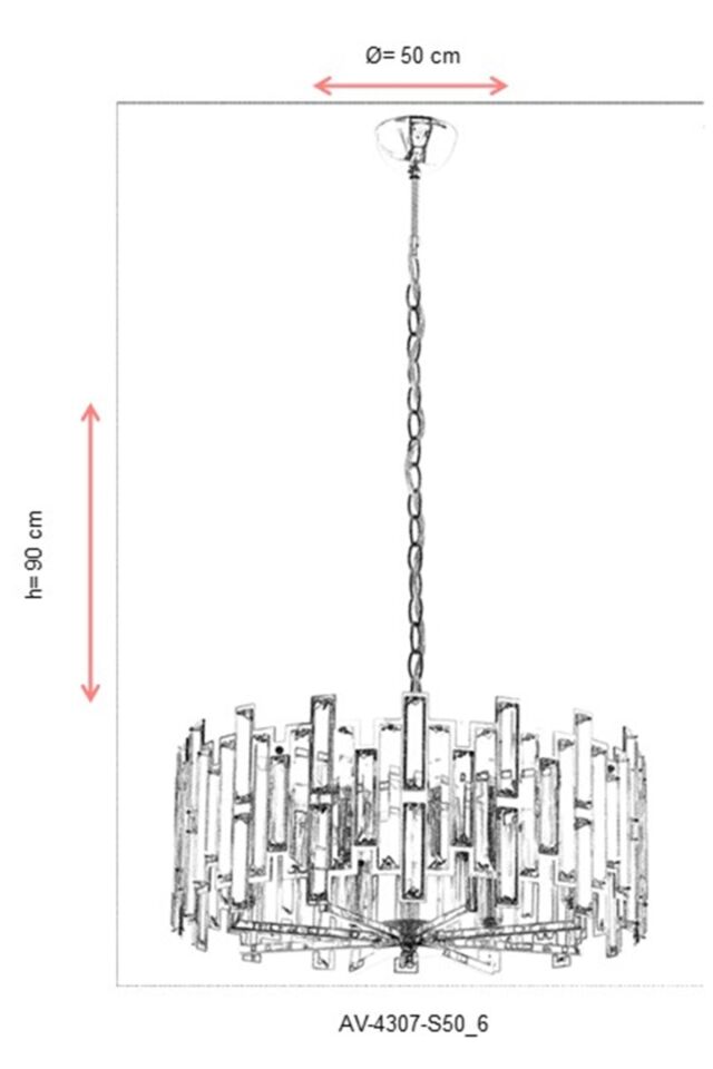 Collar Klasik Avize E14 36W 50cm Metal Sarı Avonni-AV-4307-S50