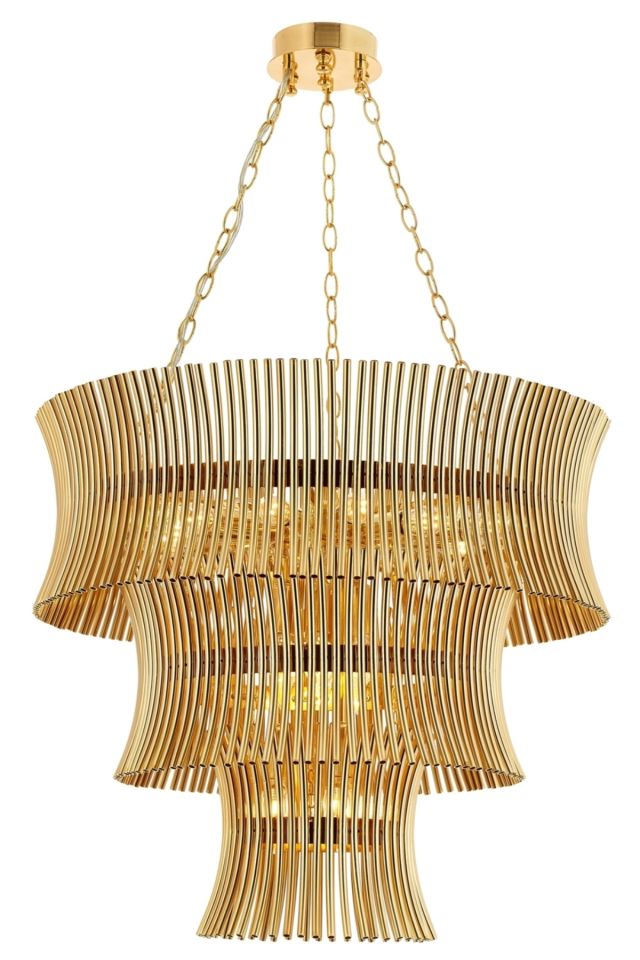 Ribs Modern Avize E14 126W 65cm Metal Sarı Avonni-AV-4313-S65