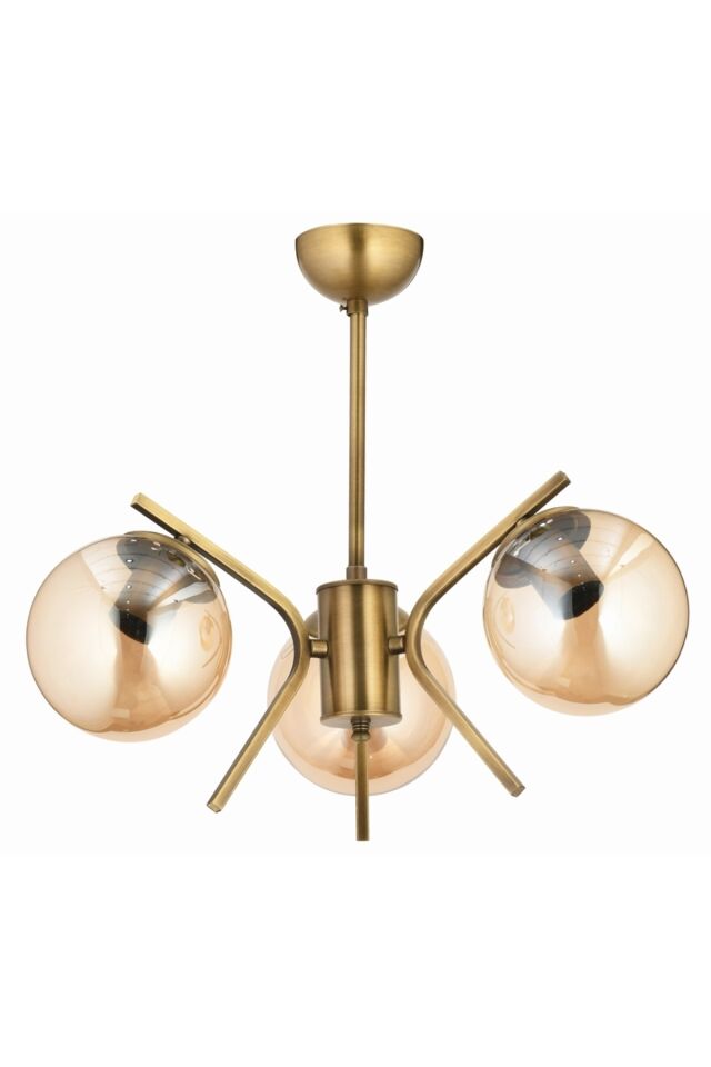 Şeffaf Modern Avize E27 36W 47cm Metal Eskitme Dorbien-FZ-7392-3E