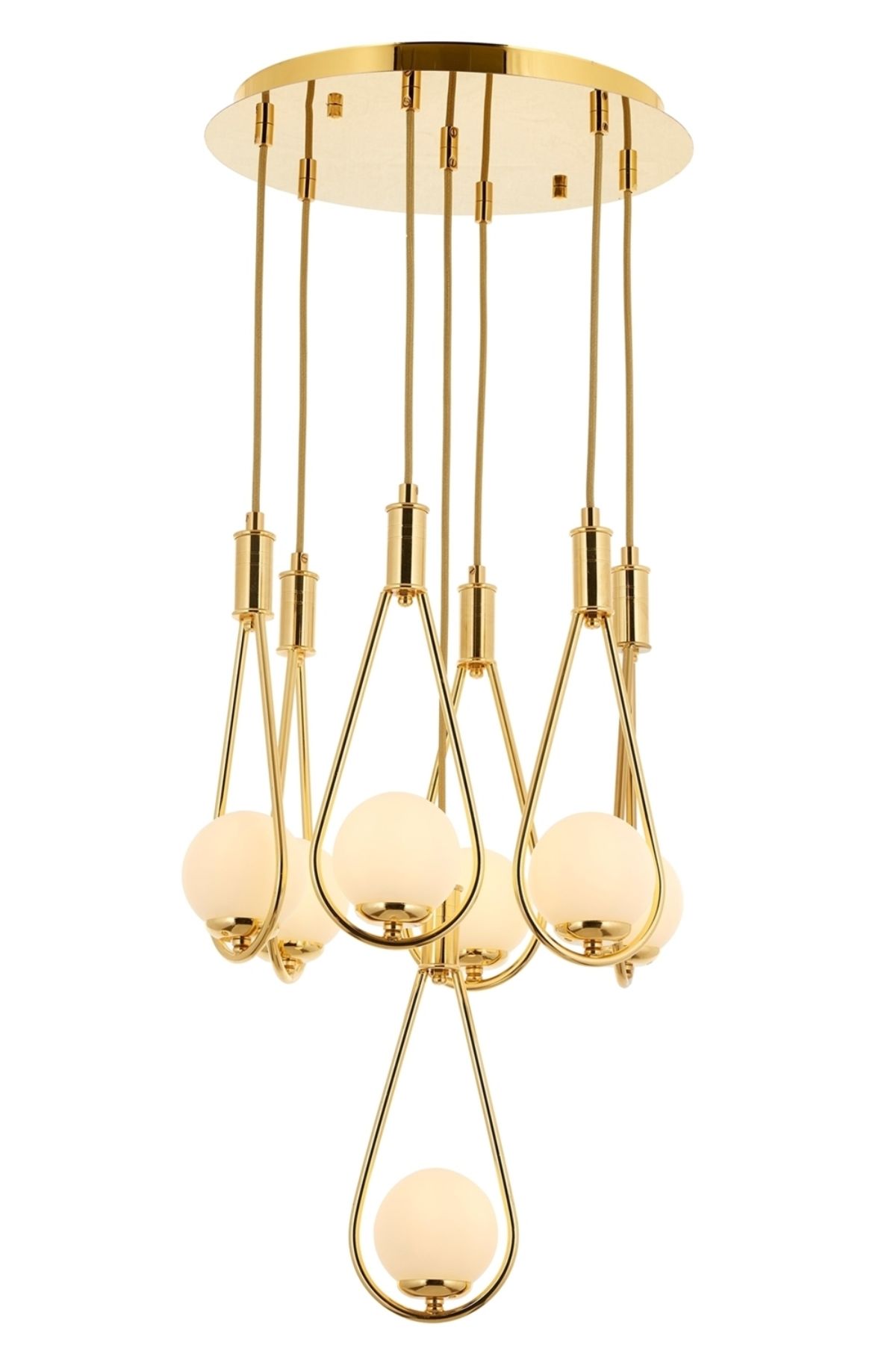 Drop Modern Avize G9 35W 40cm Metal Sarı Avonni-AV-4316-7ST