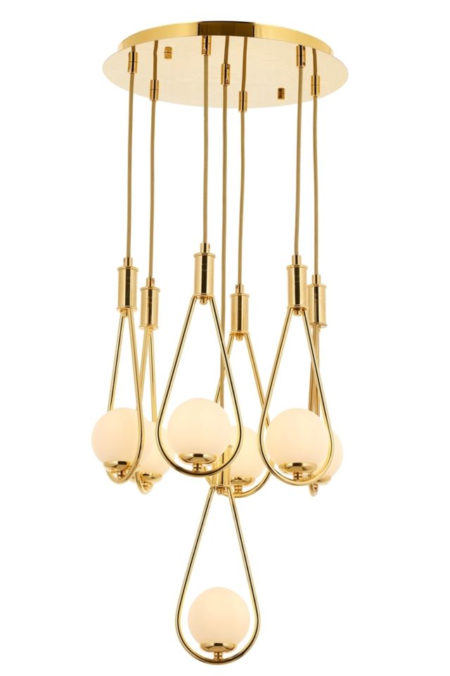 Drop Modern Avize G9 35W 40cm Metal Sarı Avonni-AV-4316-7ST