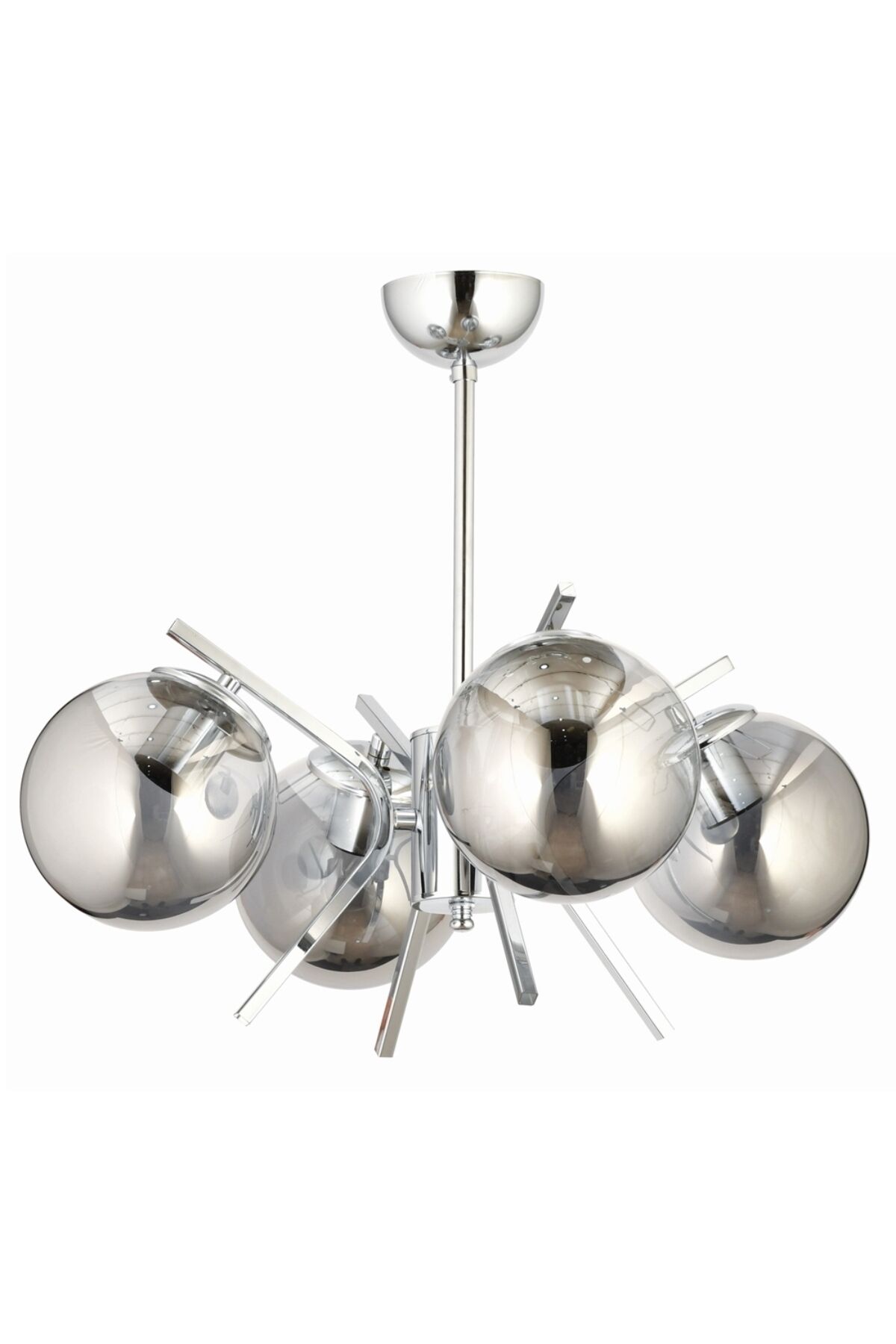 Şeffaf Modern Avize E27 48W 47cm Metal Krom Dorbien-FZ-7392-4K