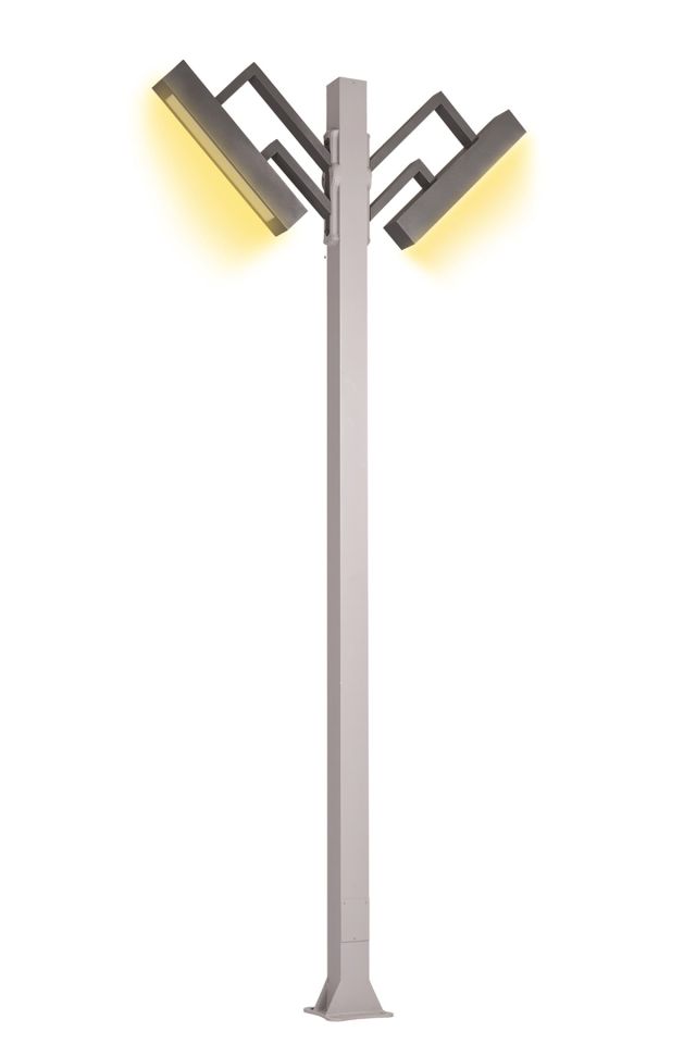 Bahçe Direkleri LED 30W 10x10cm Alüminyum Profil Gri/Siyah Dorbien-BDR-68229-2GR-LED