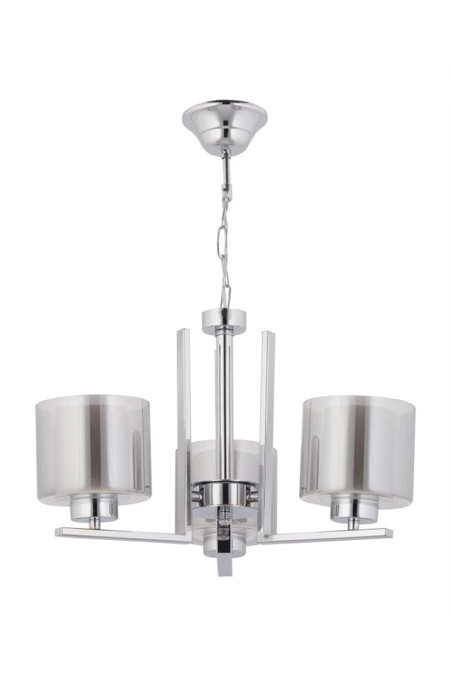 Silindir Modern Avize E27 36W 50cm Metal Krom Dorbien-FZ-7395-3K
